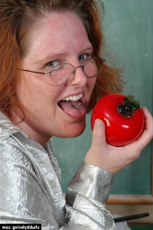 16P Fat redhead teacher Adrienne Plump teasing in classroom