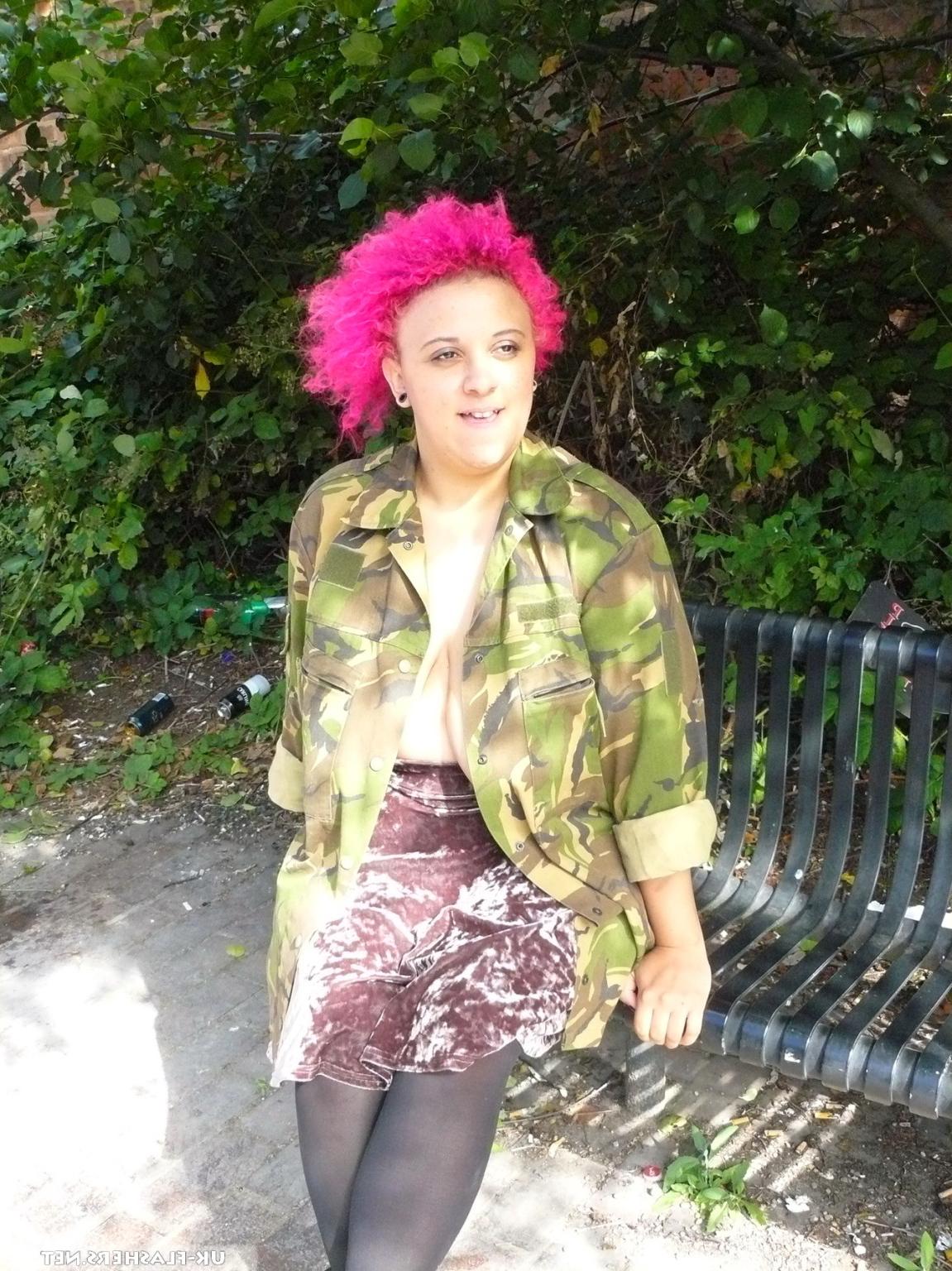 10P Amateur bbw geeky redhead flashing huge natural tits