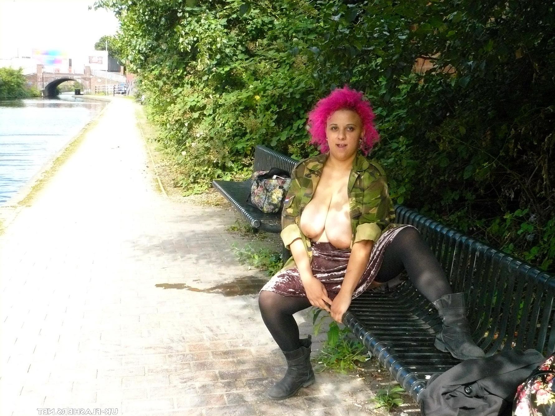 10P Amateur bbw geeky redhead flashing huge natural tits