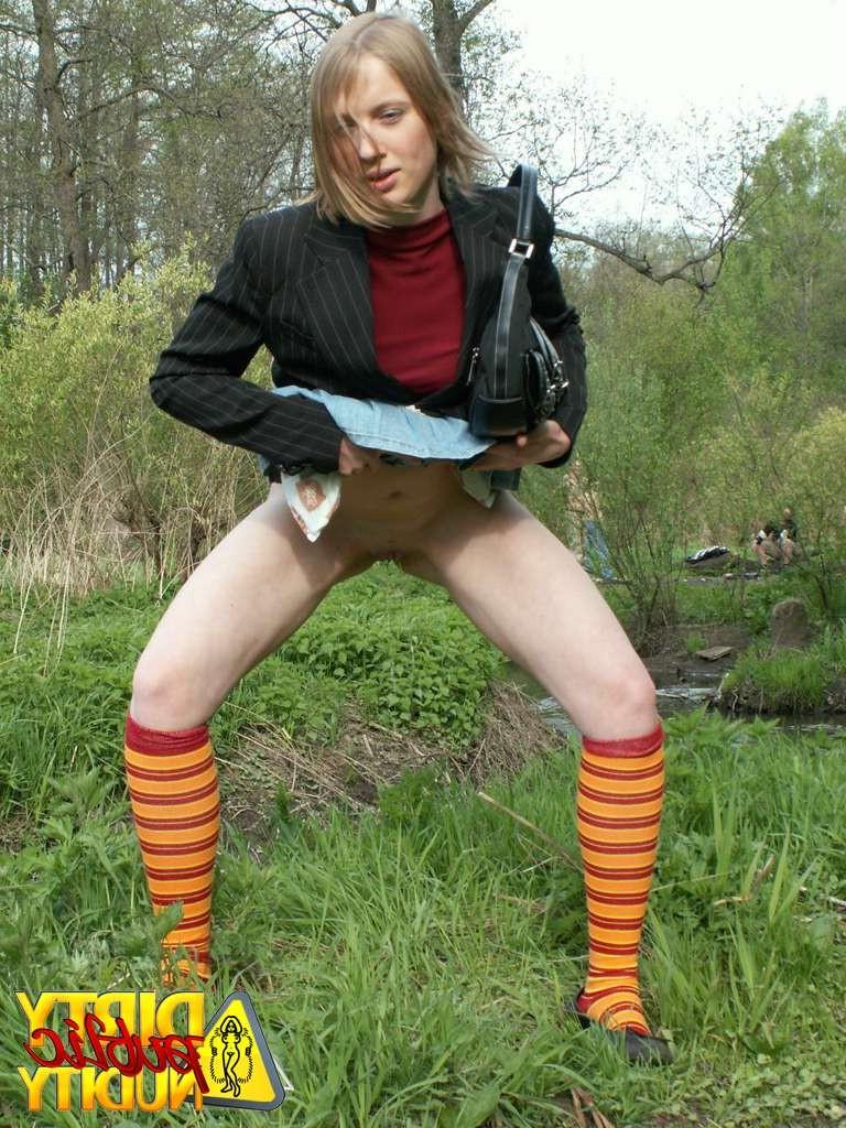 15P Minevra pissing in public park