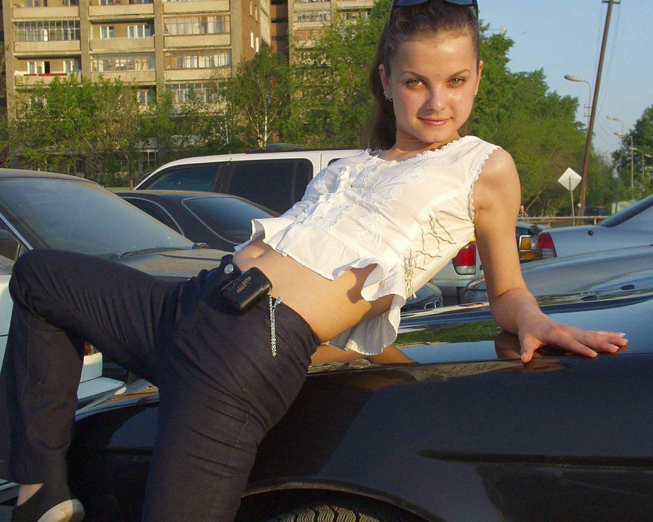 15P Cute amateur flasher Gila strips and exposes her firm tits