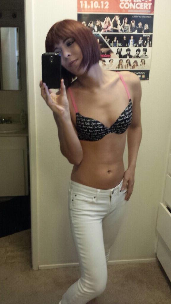11P Cute tomboy shemale in random shots including nude cooking, pissing like a girl 