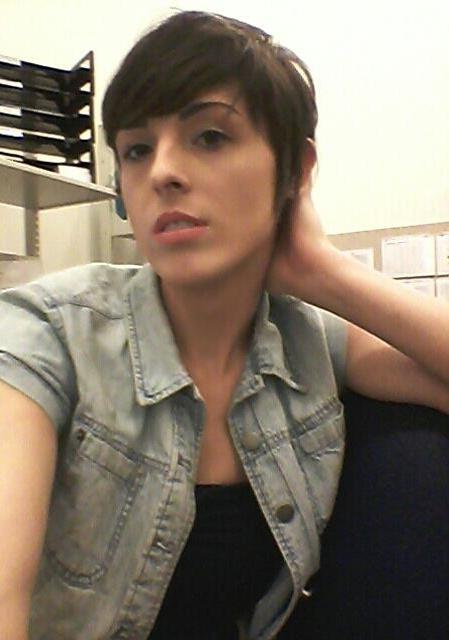 10P Femboy Caiden Hall has short hair and a beautiful smile in these random candid p