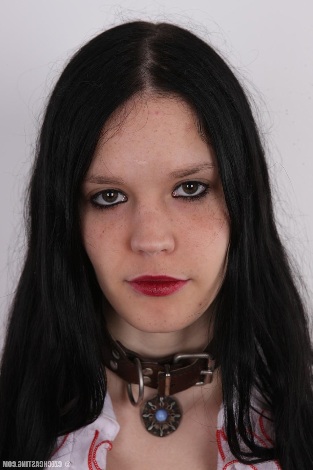 15P Gothic girl poses naked