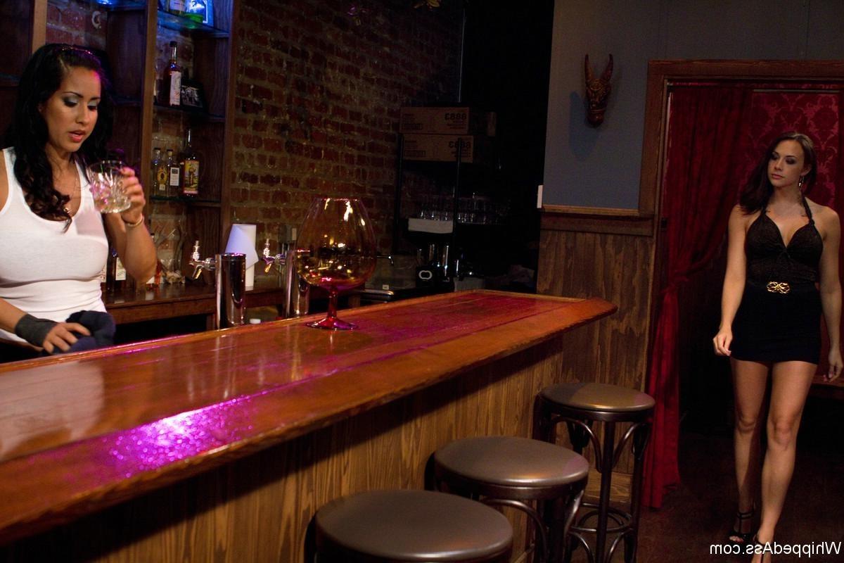 24P Sexy hooker gets bound whipped  fucked by lesbian bartender
