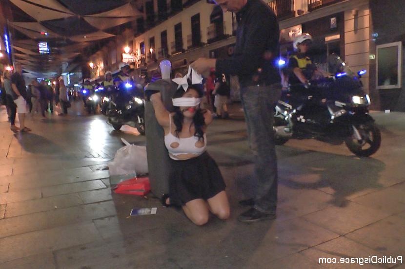 15P Sexy Spanish whore humiliated and shamed in public