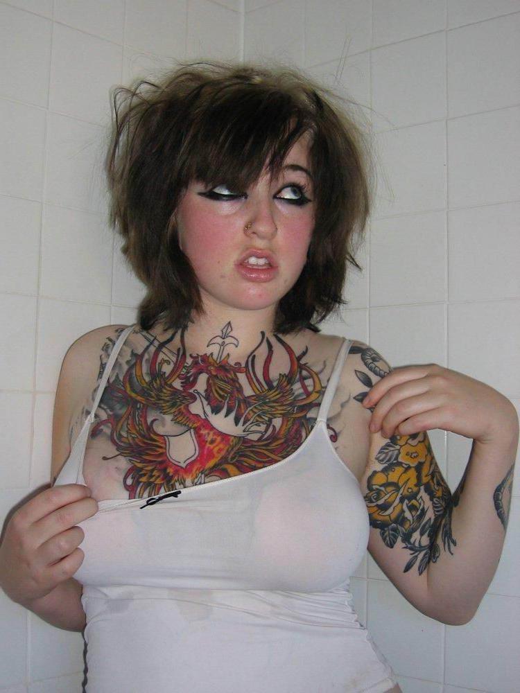11P kinky tattoed and pierced amateurs poser