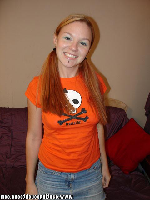 17P Cute pigtailed redhead teen gets a chance for stardom with a dick in her pussy
