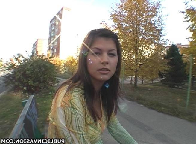 15P Sexy tiny chick sucking cock in public