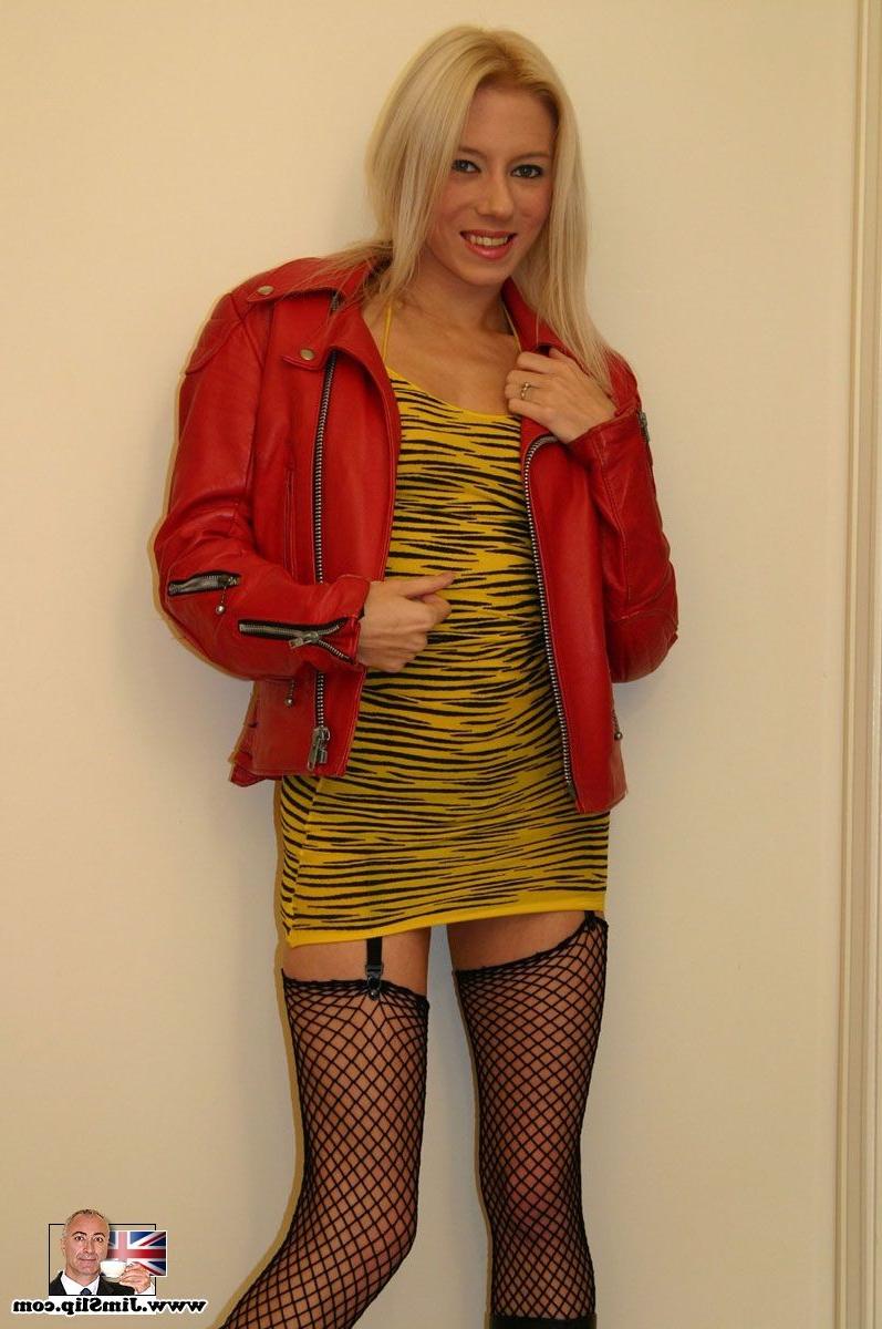 15P Blonde British teen slut in black stocking fucking old man