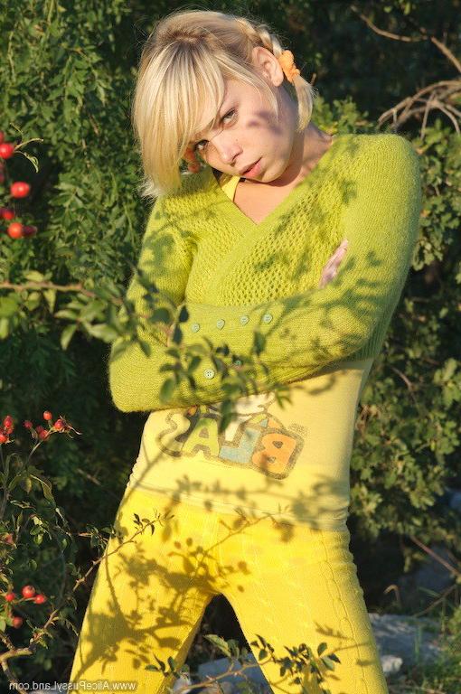 15P Charming blonde teen naked in nature