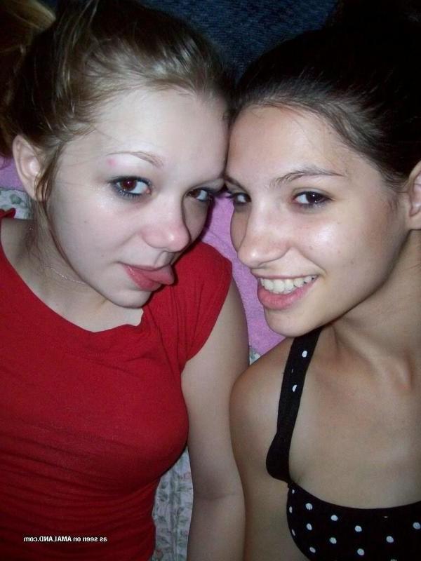 10P Horny lesbo teens teasing each other on the bed