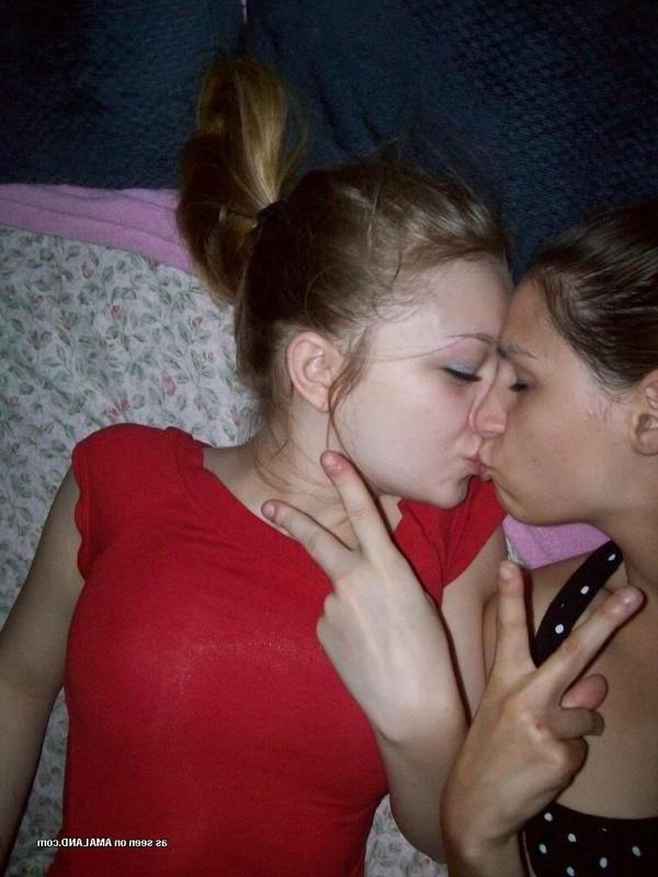 10P Horny lesbo teens teasing each other on the bed
