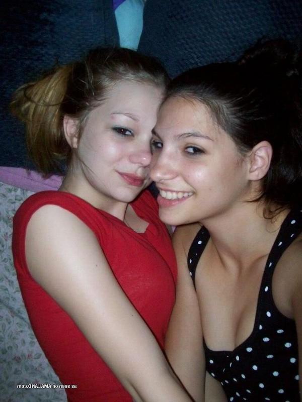 10P Horny lesbo teens teasing each other on the bed