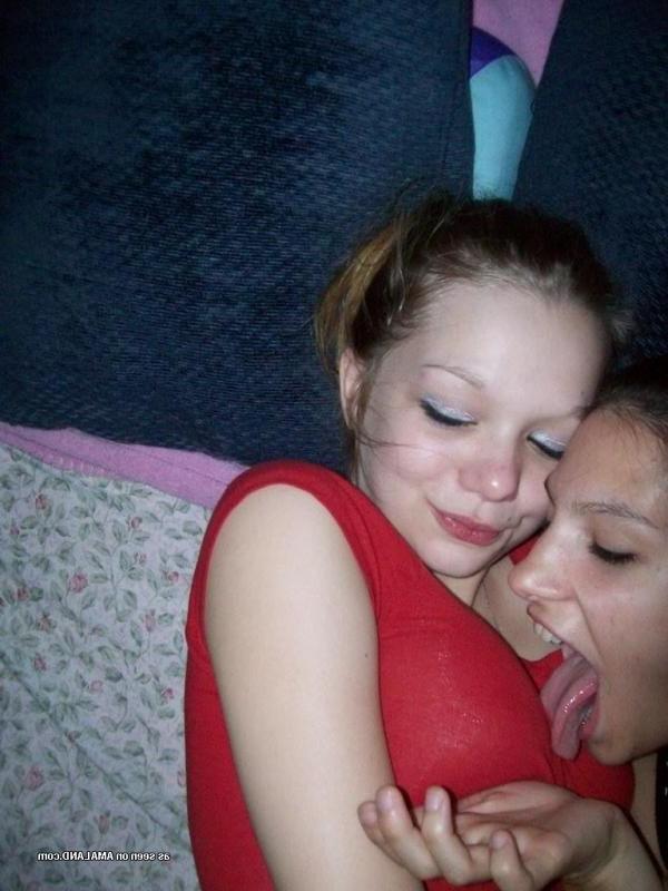 10P Horny lesbo teens teasing each other on the bed