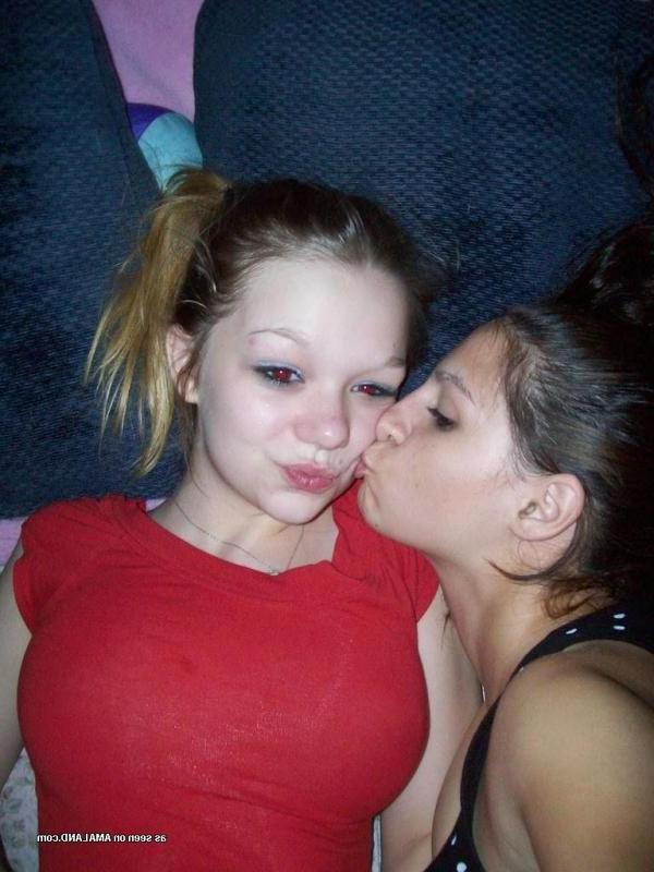 10P Horny lesbo teens teasing each other on the bed