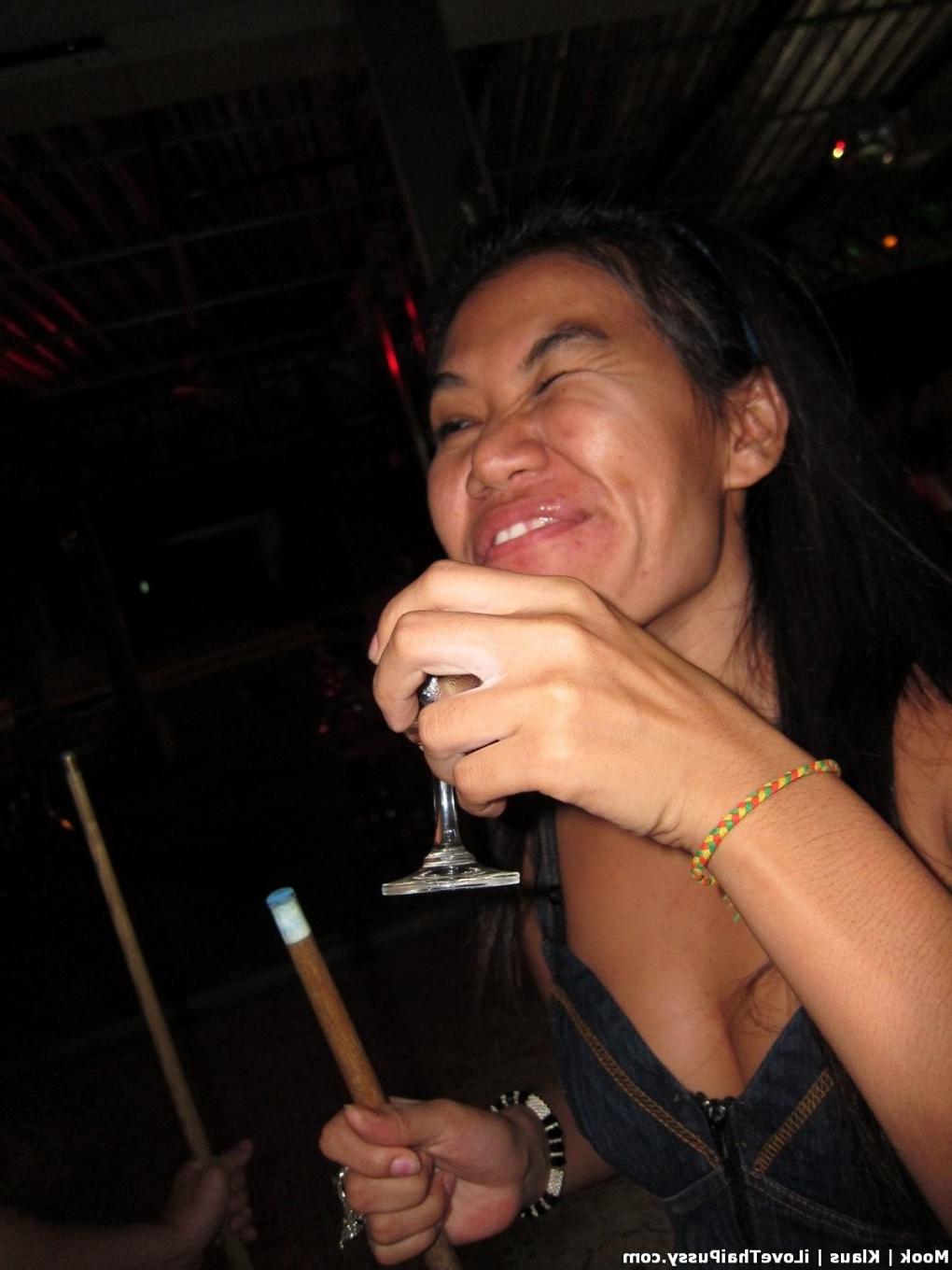 25P Drunk Thai whore plays billiards and bareback fucks crazy sex tourist asian puss