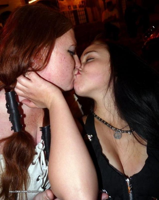 12P Horny lesbo amateur lovers eating face in public