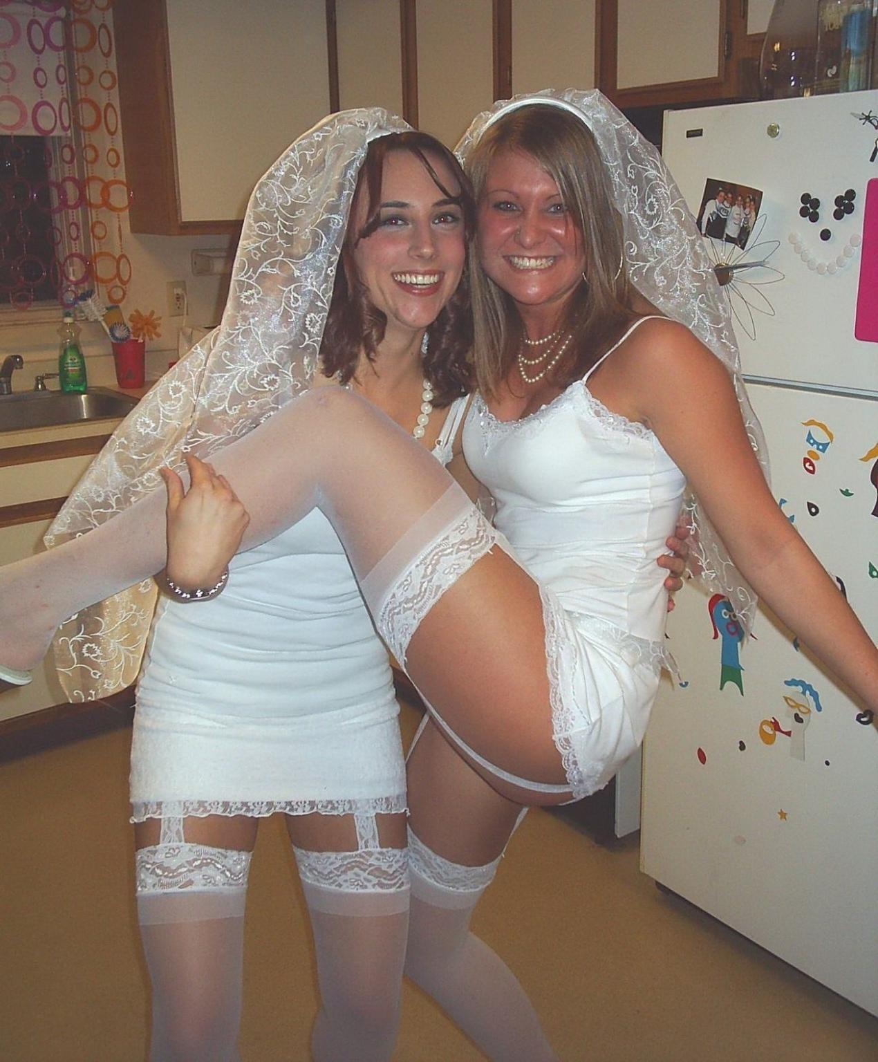 16P Lovely brides go horny and having some naughty home sex games