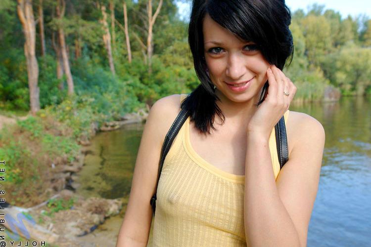 14P Look at the cleavage of holly as she softly squeezes her yummy tits