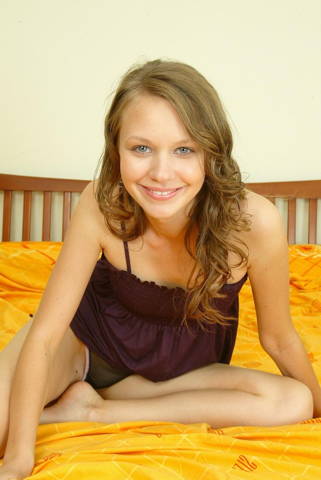 18P Cute Ukrainian teen poses on her bed