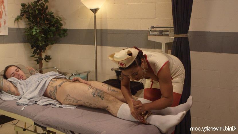 15P Latex nurse Daisy Ducati and Ruckus give you a peek into kinky m
