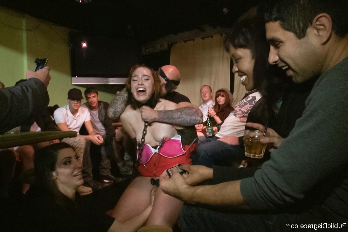 24P Cute girl gets tied up, used as sex toy and ass fucked in public