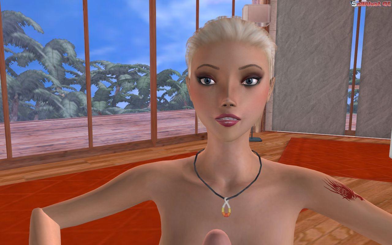 16P 3d animated pov handjob from a horny blonde babe
