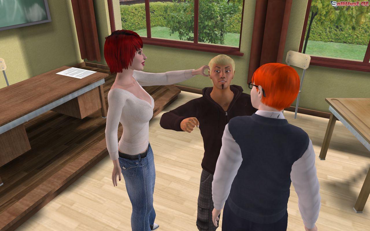 16P Classroom fight ends wiht a blowjob for the bully