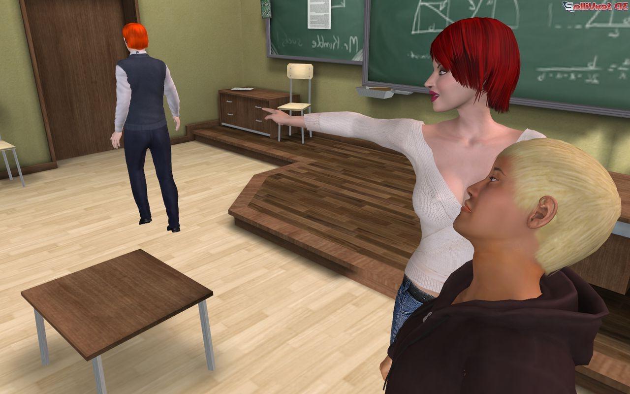 16P Classroom fight ends wiht a blowjob for the bully