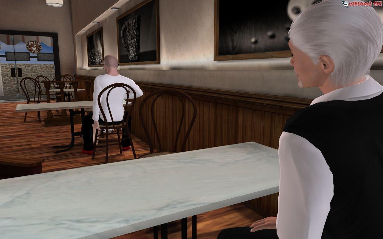 16P 3d animated slut sucks off a guy in a diner