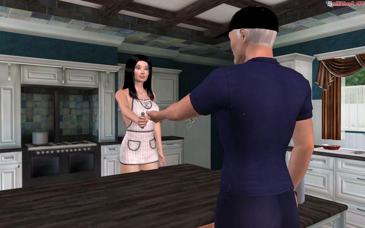 15P Cg babe gets licked in her kitchen