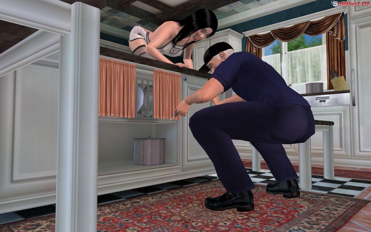 15P Cg babe gets licked in her kitchen