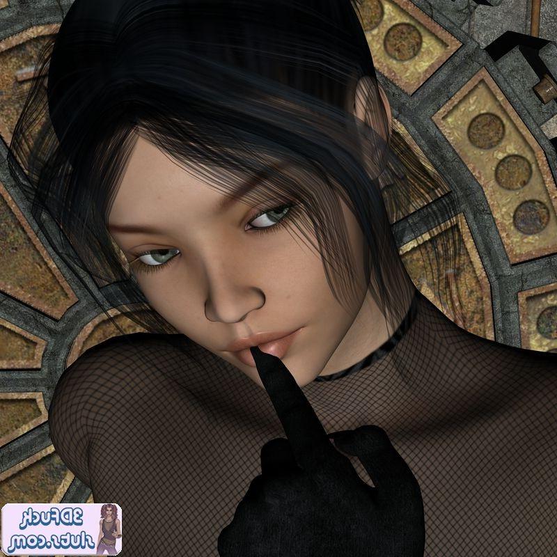 19P Busty 3D goth girl