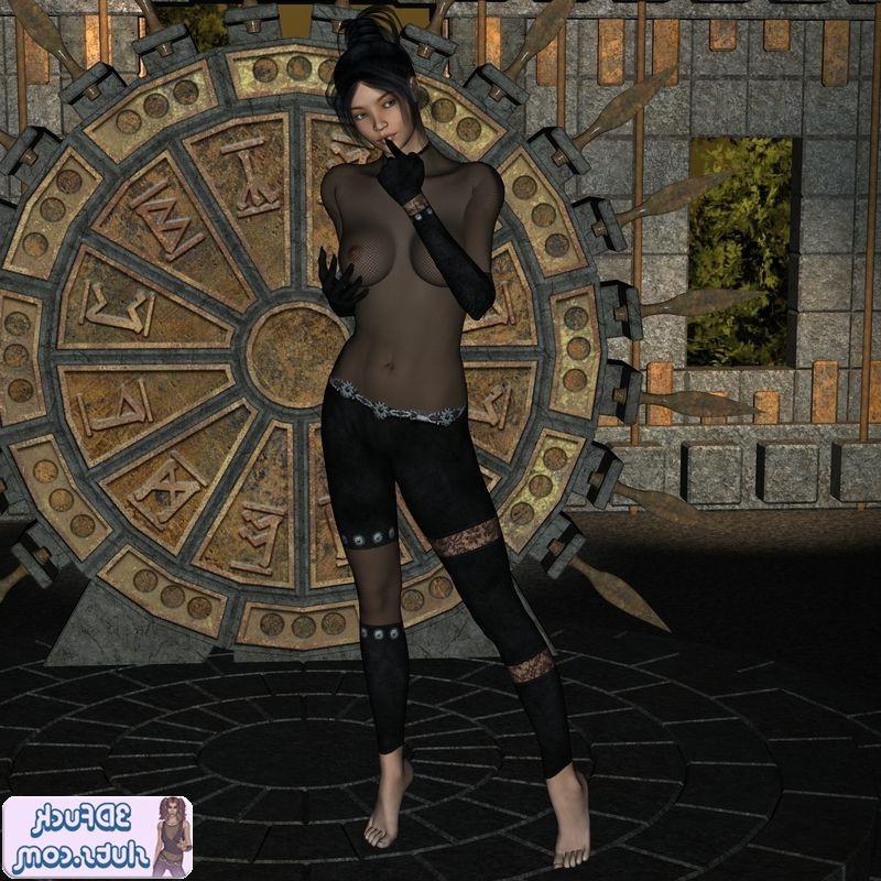 19P Busty 3D goth girl