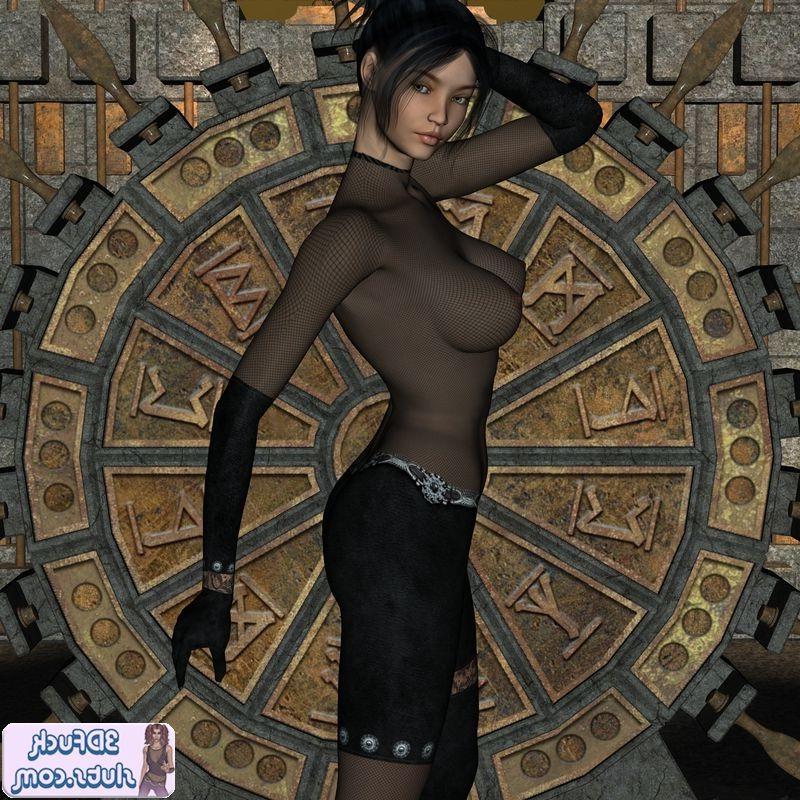 19P Busty 3D goth girl