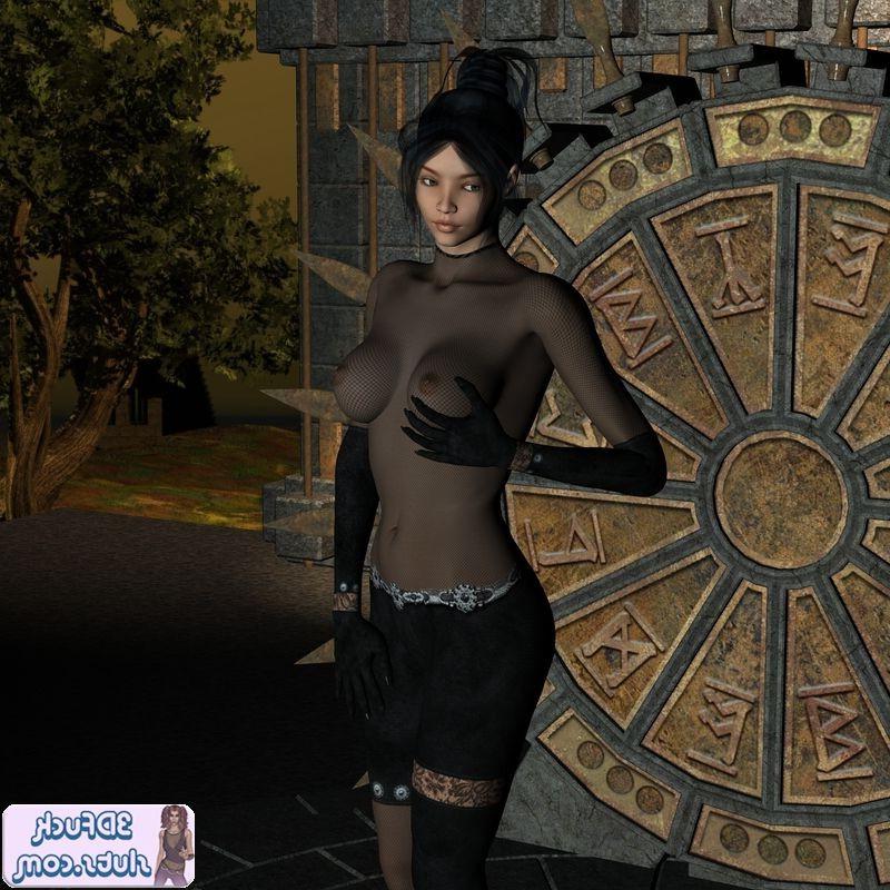 19P Busty 3D goth girl