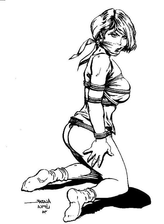 15P classic female hard rope bondage art