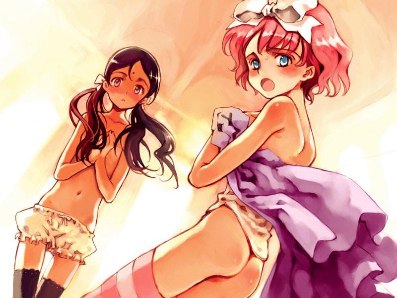 20P Gothic style hentai teens in sexy corsets in tight white panties