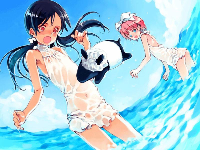 20P Gothic style hentai teens in sexy corsets in tight white panties