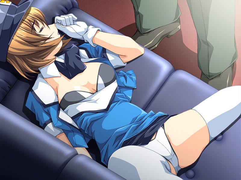 19P Female hentai police officers undressing and pissing in public