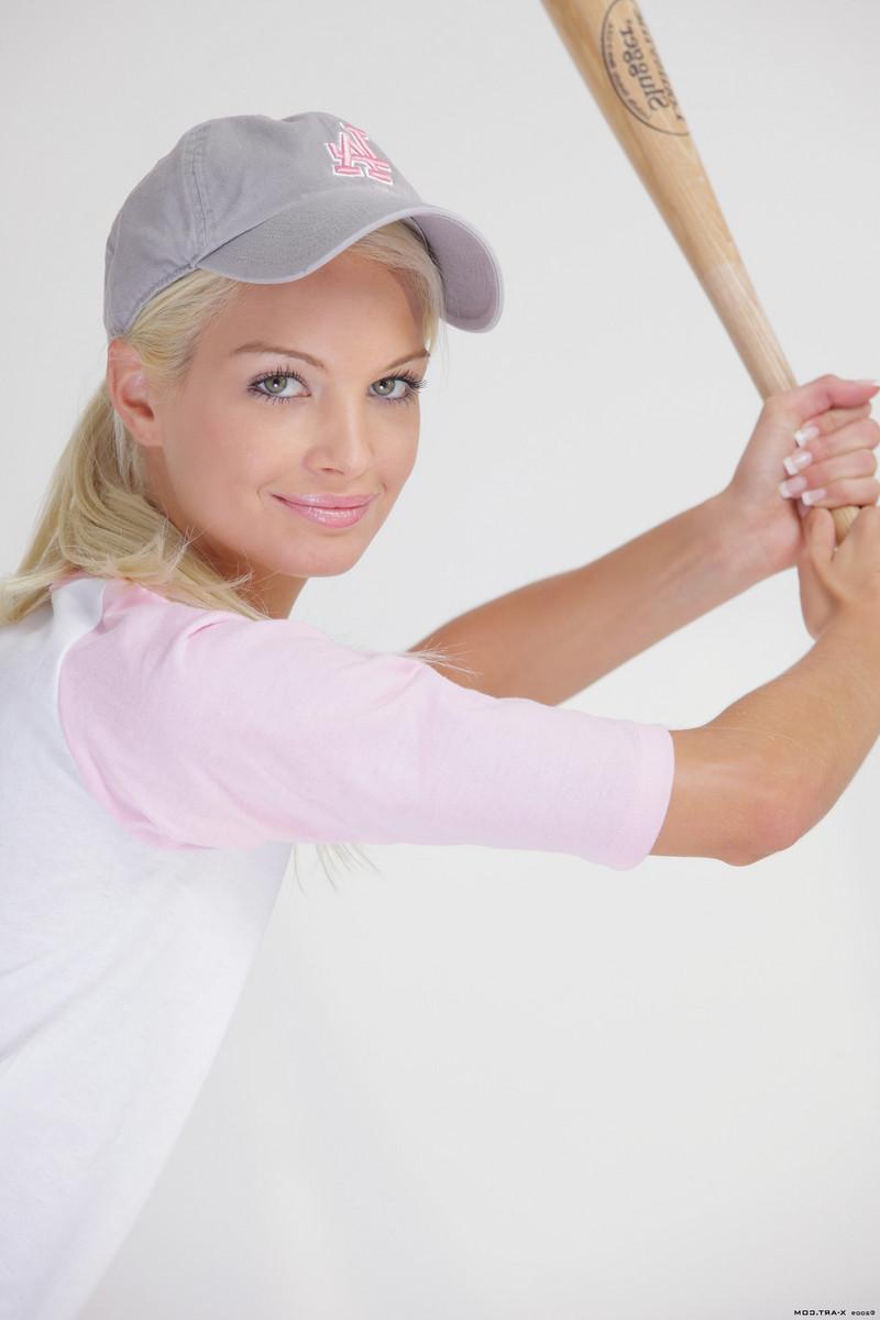 16P Beautiful thin teen in sofball uniform
