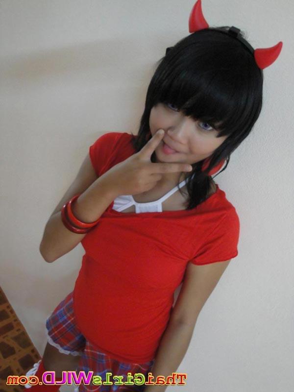 16P Febe is a sexy dirty devil schoolgirl showing her pussy in public