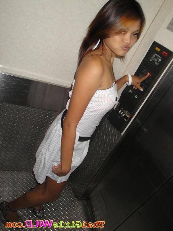 16P Sexy Thai girl flashing her tits and upskirt panties in public