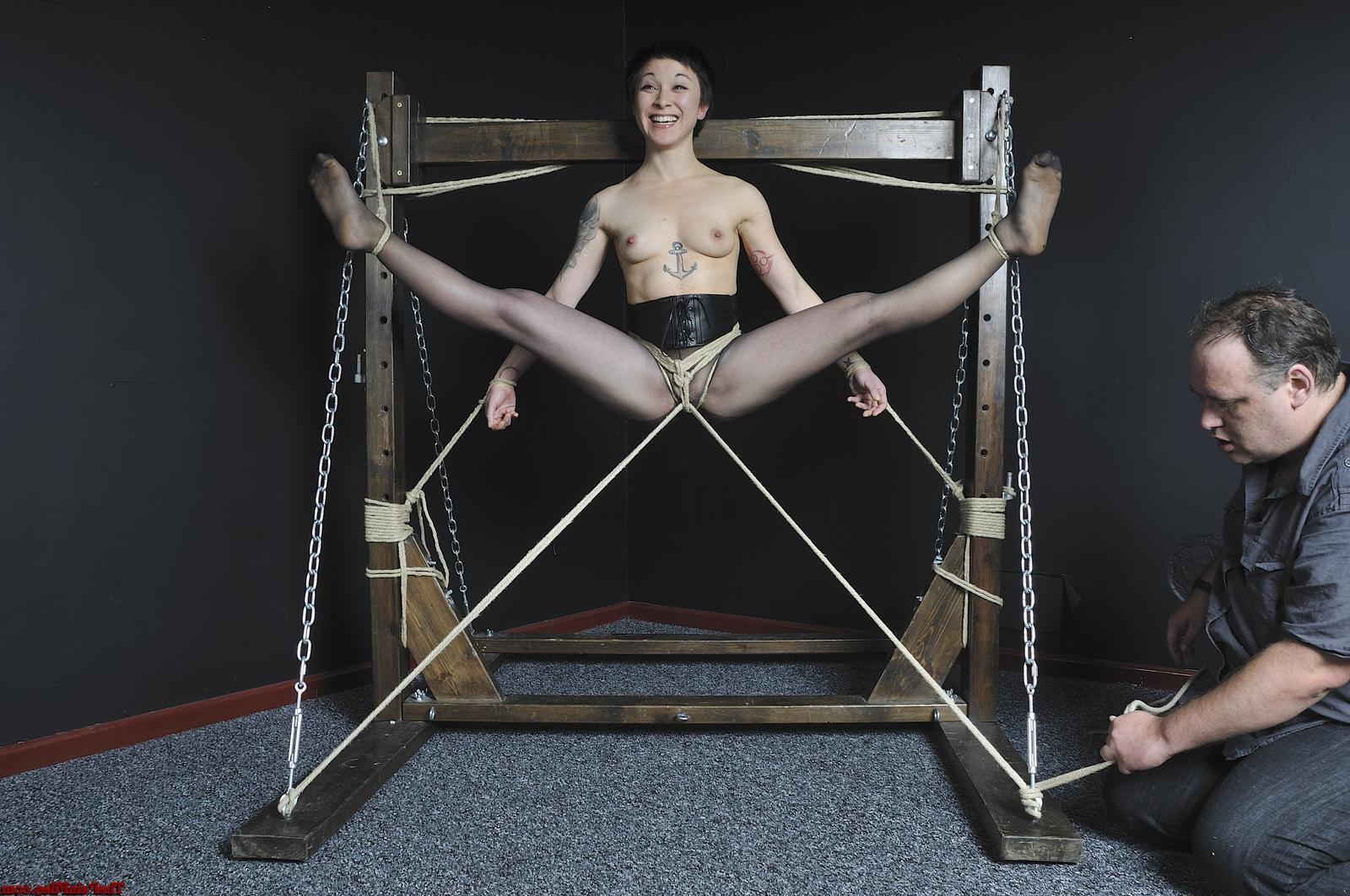 14P Oriental bondage and suspension of tattooed japanese slave girl Mei Mara