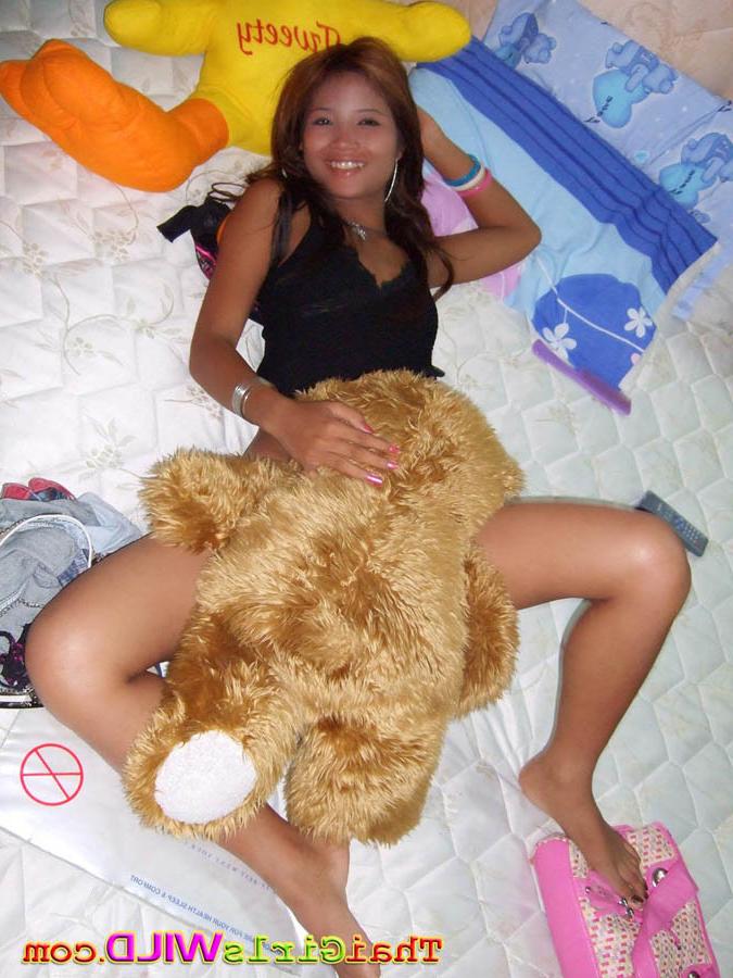 15P Playful asian naked in bed before a steamy shower