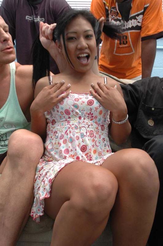 16P Asian babe hard gangbanged by a interracial group