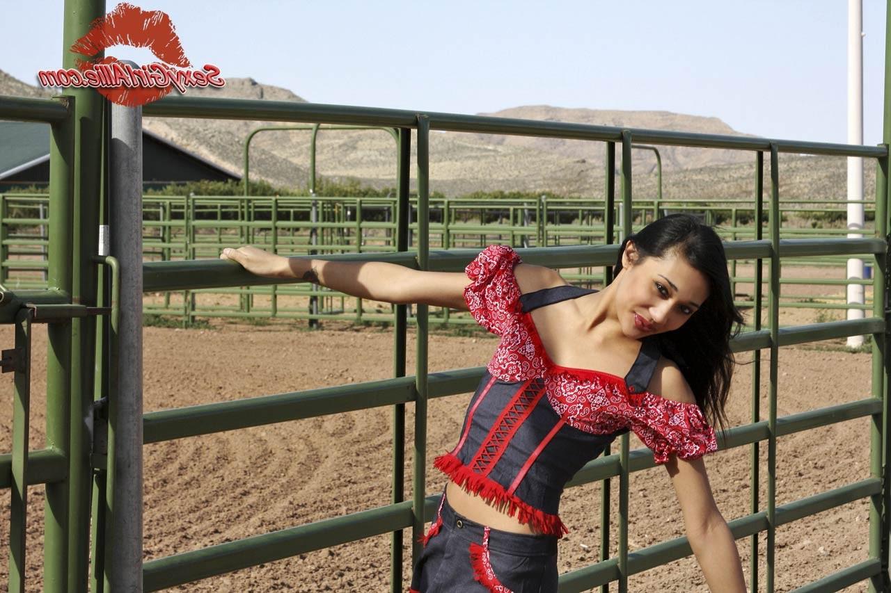 16P Skinny asian teen cowgirl