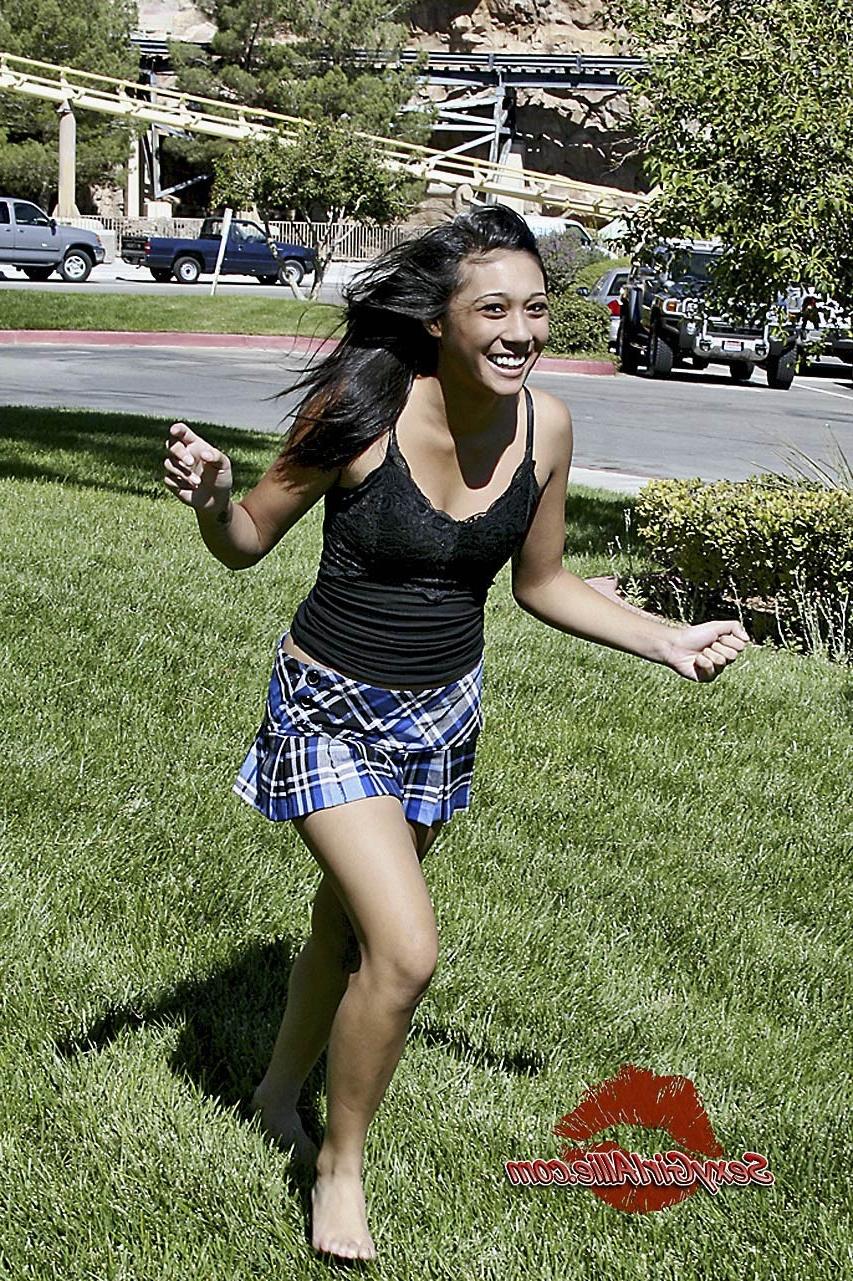 15P Skinny asian teen girl upskirt