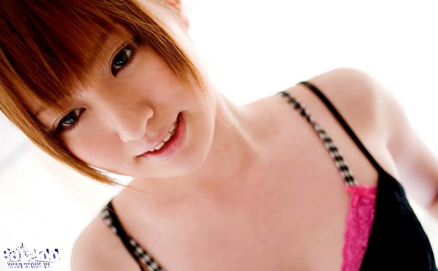 15P Cute japanese model in sexy black lingerie